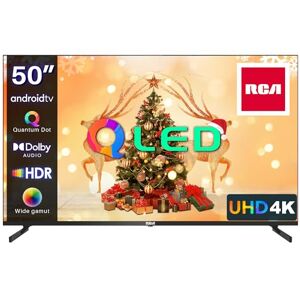 RCA RAQ50UN1 Téléviseurs QLED 50 Pouces (126 cm) 4K UHD Smart Android Télévision Aver HDR Google Assistant Dolby Audio WiFi Bluetooth Youtube Netflix Prime Video VEVO Disney+ - Publicité