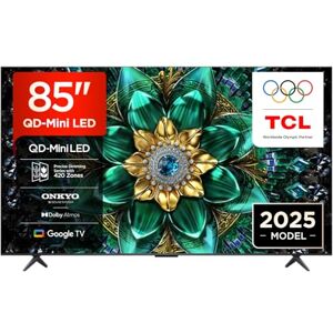 TCL 85Q6C QD-Mini LED TV, 4K HDR Premium 1000nits, Smart TV alimenté par Google (Dolby Vision IQ et Atmos, Panneau HVA Mat, système Audio Onkyo 2.1, Motion Clarity Pro 144Hz) - Publicité TCL 85Q6C QD-Mini LED TV, 4K HDR Premium 1000nits, Smart TV alimenté par Google (Dolby Vision IQ et Atmos, Panneau HVA Mat, système Audio Onkyo 2.1, Motion Clarity Pro 144Hz) - Publicité