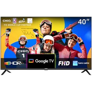 CHIQ Téléviseur 40 Pouces L40G7V, Google TV, FHD, Conception sans Cadre, Google Assistant, Google Play, Chromecast intégré, Triple syntoniseur, Wi-FI 5G, Bluetooth, HDMI Arc, USB2.0, CI+ - Publicité