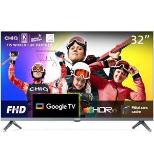 CHIQ L32H8CG 32 Pouces Smart TV, FHD, Metal Frameless, HDR10&HLG, Triple Tuner, Google Play, 1.5G RAM+8G ROM, Chromecast, 2.4/5G WiFi, Google Assistant, HDMI, USB, CI, Ecouteurs 2023 - Publicité