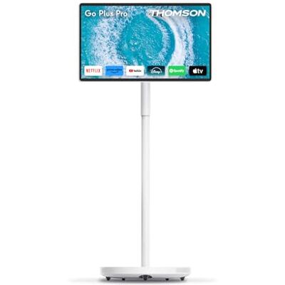 Thomson Go Plus Pro Écran Tactile Intelligent 27 Pouces (69 cm) 4K UHD, Android, Commande Vocale, Hotspot, Batterie 9000 mAh, Caméra 5MP, Caisson de Basses, WiFi 6, Bluetooth, Support Portable - Publicité Thomson Go Plus Pro Écran Tactile Intelligent 27 Pouces (69 cm) 4K UHD, Android, Commande Vocale, Hotspot, Batterie 9000 mAh, Caméra 5MP, Caisson de Basses, WiFi 6, Bluetooth, Support Portable - Publicité