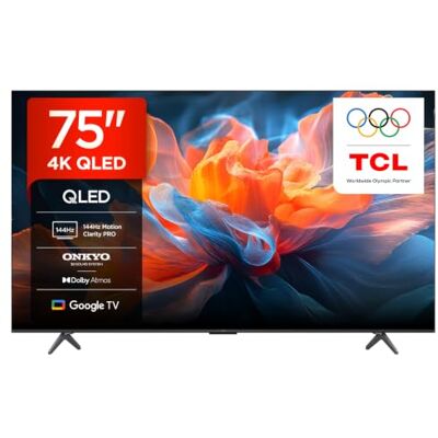 TCL 75T8C 75" QLED 4K HDR Ultra HD TV, Smart TV Powered by Google TV (Dolby Vision & Atmos, 144Hz Motion Clarity Pro, FreeSync, Onkyo 2.1 Sound, Voice Control) - Publicité TCL 75T8C 75" QLED 4K HDR Ultra HD TV, Smart TV Powered by Google TV (Dolby Vision & Atmos, 144Hz Motion Clarity Pro, FreeSync, Onkyo 2.1 Sound, Voice Control) - Publicité