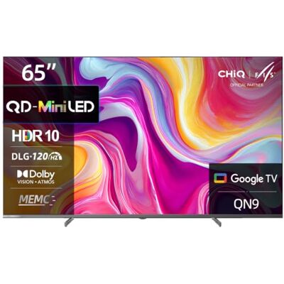 CHiQ TV Mini QLED 4K 65 Pouces Local Dimming (M65QA9) Gaming DLG 120Hz, MEMC 60Hz, Support HDR10, Chromecast Intégré - Publicité CHiQ TV Mini QLED 4K 65 Pouces Local Dimming (M65QA9) Gaming DLG 120Hz, MEMC 60Hz, Support HDR10, Chromecast Intégré - Publicité