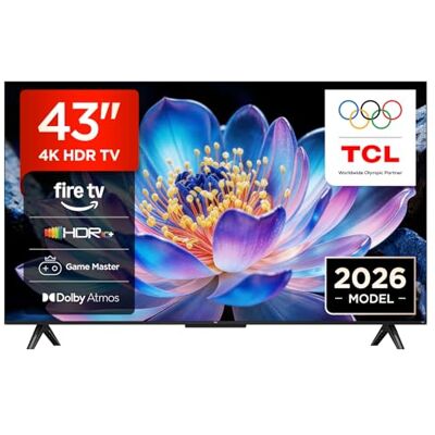TCL 43V6D 43 Pouces 4K HDR, Fire TV, HDR10+, Dolby Atmos, DTS:X, Game Master, Motion Clarity, AirPlay 2, Press & Ask Alexa - Publicité TCL 43V6D 43 Pouces 4K HDR, Fire TV, HDR10+, Dolby Atmos, DTS:X, Game Master, Motion Clarity, AirPlay 2, Press & Ask Alexa - Publicité
