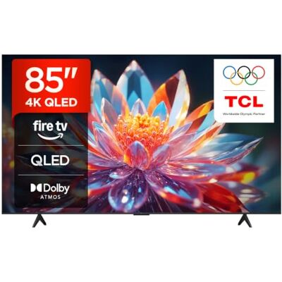 TCL 85T6C 85” QLED 4K HDR TV, Fire TV (Smart TV with Dolby Vision & Atmos, HDR10+, Press & Ask Alexa) - Publicité TCL 85T6C 85” QLED 4K HDR TV, Fire TV (Smart TV with Dolby Vision & Atmos, HDR10+, Press & Ask Alexa) - Publicité