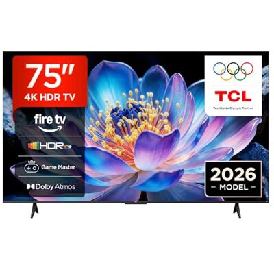 TCL 75V6D 75 Pouces 4K HDR, Fire TV, HDR10+, Dolby Atmos, DTS:X, Game Master, Motion Clarity, AirPlay 2, Press & Ask Alexa - Publicité TCL 75V6D 75 Pouces 4K HDR, Fire TV, HDR10+, Dolby Atmos, DTS:X, Game Master, Motion Clarity, AirPlay 2, Press & Ask Alexa - Publicité