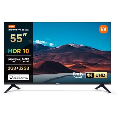 Xiaomi TV F 55, 140 cm (55 Pouces), 4K UHD, Smart TV, Fire OS8, Contrôle Vocal Alexa, HDR10, MEMC, 60Hz avec 120Hz Game Boost Mode, 2Go+32Go, Compatible avec Apple AirPlay - Publicité Xiaomi TV F 55, 140 cm (55 Pouces), 4K UHD, Smart TV, Fire OS8, Contrôle Vocal Alexa, HDR10, MEMC, 60Hz avec 120Hz Game Boost Mode, 2Go+32Go, Compatible avec Apple AirPlay - Publicité