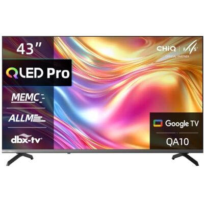 CHiQ TV QLED 4K 43 Pouces Ultra-Fin Métallique (43QA10) Gaming VRR Et ALLM, Support HDR10, Dolby Audio, Triple Tuner, Wi-Fi - Publicité CHiQ TV QLED 4K 43 Pouces Ultra-Fin Métallique (43QA10) Gaming VRR Et ALLM, Support HDR10, Dolby Audio, Triple Tuner, Wi-Fi - Publicité