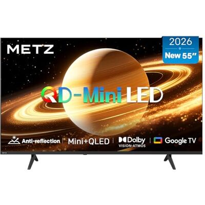 Metz Mini LED Smart TV 55 Pouces (139 cm), QLED, 4K Television Google TV Local Dimming Écran Mat Anti-reflet Dolby Atmos MEMC HDR 10+ Bluetooth DVB-T/T2/C/S/S2 CI+ (MNH7000Z, 2026 Nouveau Modèle) - Publicité Metz Mini LED Smart TV 55 Pouces (139 cm), QLED, 4K Television Google TV Local Dimming Écran Mat Anti-reflet Dolby Atmos MEMC HDR 10+ Bluetooth DVB-T/T2/C/S/S2 CI+ (MNH7000Z, 2026 Nouveau Modèle) - Publicité