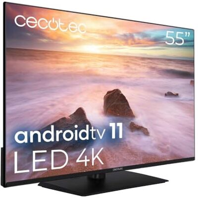 Cecotec TV LED 55" Smart TV A2 Series ALU20055Z. 4K UHD, Android 11, Frameless, Base Centrale, MEMC, Dolby Vision, Dolby Atmos, HDR10, 2 Haut-parleurs 10W, Modèle 2023 - Publicité Cecotec TV LED 55" Smart TV A2 Series ALU20055Z. 4K UHD, Android 11, Frameless, Base Centrale, MEMC, Dolby Vision, Dolby Atmos, HDR10, 2 Haut-parleurs 10W, Modèle 2023 - Publicité