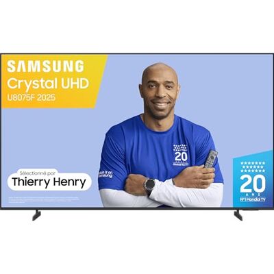 Samsung TV 65 Pouces Crystal UHD 65U8075F 4K Smart TV, Bluetooth, WiFi, Airplay, Crystal Processor 4K, HDR, Q-Symphony, Knox Security, Gaming Hub, Bixby, Applications opérateurs intégrées - Publicité Samsung TV 65 Pouces Crystal UHD 65U8075F 4K Smart TV, Bluetooth, WiFi, Airplay, Crystal Processor 4K, HDR, Q-Symphony, Knox Security, Gaming Hub, Bixby, Applications opérateurs intégrées - Publicité