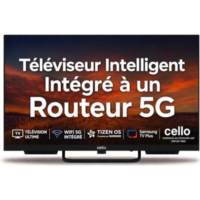 Cello Voyager C24TZR-VOY Smart TV 24 Pouces, 12 V/230 V, routeur Wi-FI 5G intégré, Tizen OS de Samsung, Triple Tuner intégré - Publicité Cello Voyager C24TZR-VOY Smart TV 24 Pouces, 12 V/230 V, routeur Wi-FI 5G intégré, Tizen OS de Samsung, Triple Tuner intégré - Publicité