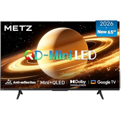 Metz Mini LED Smart TV 65 Pouces (164 cm), QLED, 4K Television Google TV Local Dimming Écran Mat Anti-reflet Dolby Atmos MEMC HDR 10+ Bluetooth DVB-T/T2/C/S/S2 CI+ (MNH7000Z, 2026 Nouveau Modèle) - Publicité Metz Mini LED Smart TV 65 Pouces (164 cm), QLED, 4K Television Google TV Local Dimming Écran Mat Anti-reflet Dolby Atmos MEMC HDR 10+ Bluetooth DVB-T/T2/C/S/S2 CI+ (MNH7000Z, 2026 Nouveau Modèle) - Publicité