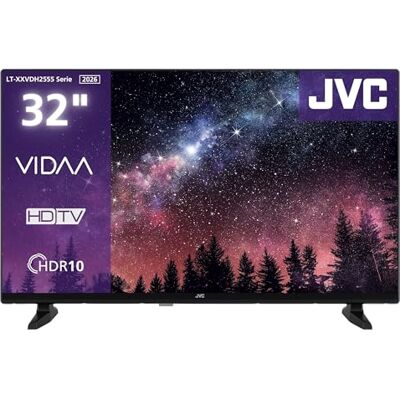 JVC VIDAA HD-Ready HDR Téléviseur 32" avec Diagonale d'écran de 80 cm et Triple Tuner intégré, TV LED LT-32VDH2555 (2026) - Publicité JVC VIDAA HD-Ready HDR Téléviseur 32" avec Diagonale d'écran de 80 cm et Triple Tuner intégré, TV LED LT-32VDH2555 (2026) - Publicité