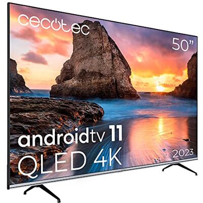 Cecotec QLED 50" Smart TV V1 Série VQU10050. 4K UHD, Android 11, Frameles Design, MEMC, Dolby Vision et Dolby Atmos, Large Gamme de Couleurs, modèle 2023 - Publicité Cecotec QLED 50" Smart TV V1 Série VQU10050. 4K UHD, Android 11, Frameles Design, MEMC, Dolby Vision et Dolby Atmos, Large Gamme de Couleurs, modèle 2023 - Publicité