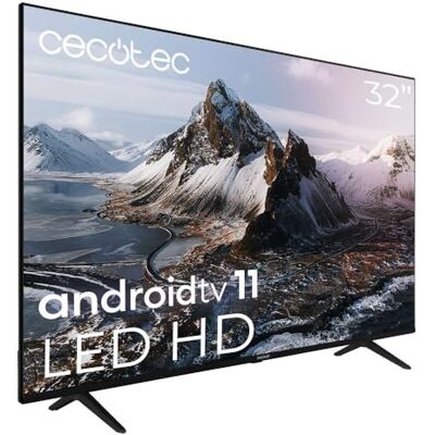 Cecotec Téléviseur LED 32 « Téléviseur LED intelligent série a3 ALH30032s. Résolution LED HD, Android 11, design sans cadre, MEMC, Dolby Atmos, HDR10, 2 haut-parleurs de 10 W, modèle 2023 - Publicité Cecotec Téléviseur LED 32 « Téléviseur LED intelligent série a3 ALH30032s. Résolution LED HD, Android 11, design sans cadre, MEMC, Dolby Atmos, HDR10, 2 haut-parleurs de 10 W, modèle 2023 - Publicité
