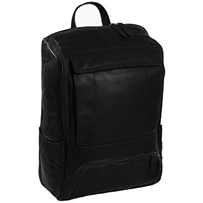 Sac à dos en cuir ciré Chesterfield - 45cm portable - Noir - Publicité Sac à dos en cuir ciré Chesterfield - 45cm portable - Noir - Publicité