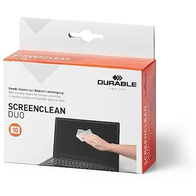 Durable Screenclean Duo - Lingettes pour écrans - Fuchsia - Publicité Durable Screenclean Duo - Lingettes pour écrans - Fuchsia - Publicité