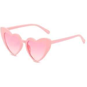 Tainrunse Lunettes de soleil en forme de cœur vintage unique avec verres à haute translucidité, lunettes de soleil tendance rétro décoratives pour cosplay Rose - Publicité