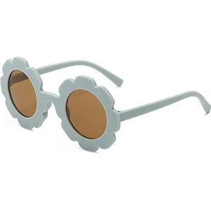 AUsagg Lunettes de soleil rondes pour enfants avec fleurs pour garçons et filles Résistantes aux ultraviolets Jolies lunettes de soleil pour bébé, bleu - Publicité