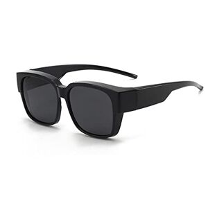 Generic Convient aux lunettes de soleil polarisées, surdimensionnées, carrées, pour la conduite, la protection UV400, l'équitation, les ombres noires, Noir - Publicité