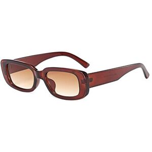 Grainas Lunettes de soleil, style rétro/vintage, rectangulaires, pour homme et femme, étroites, protection UV400, marron, M - Publicité