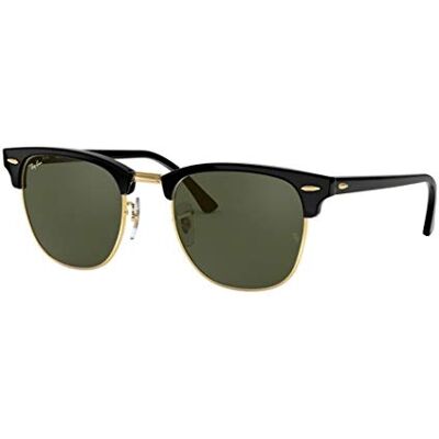 Ray-Ban Clubmaster Sunglasses RB3016 Lunettes de soleil pour femme Noir Nero / Oro, Lenti Grigio / Verde, 51 mm EU - Publicité Ray-Ban Clubmaster Sunglasses RB3016 Lunettes de soleil pour femme Noir Nero / Oro, Lenti Grigio / Verde, 51 mm EU - Publicité