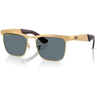 Ray-Ban Mixte Wayfarer Deluxe Lunettes de Soleil, 92763R Legend Sablé Doré/Bleu Foncé Polaire, 56 mm - Publicité Ray-Ban Mixte Wayfarer Deluxe Lunettes de Soleil, 92763R Legend Sablé Doré/Bleu Foncé Polaire, 56 mm - Publicité