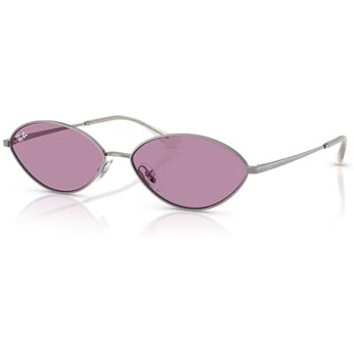 Ray-Ban Mixte Kai Lunettes de Soleil, 004/69 Gris Acier/Violet foncé, 59 mm - Publicité Ray-Ban Mixte Kai Lunettes de Soleil, 004/69 Gris Acier/Violet foncé, 59 mm - Publicité