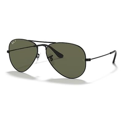 Ray-Ban Aviator Noir Vert Polarisé,Noir,55 - Publicité Ray-Ban Aviator Noir Vert Polarisé,Noir,55 - Publicité