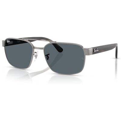 Ray-Ban Lunettes de soleil carrées , Bleu (Gunmetal/Blue), 58 mm - Publicité Ray-Ban Lunettes de soleil carrées , Bleu (Gunmetal/Blue), 58 mm - Publicité