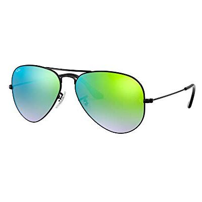 Ray-Ban Lunettes de Soleil RB3025 Aviator Metal Aviator 58 mm, (Black/green Flash Lenses), 58 mm - Publicité Ray-Ban Lunettes de Soleil RB3025 Aviator Metal Aviator 58 mm, (Black/green Flash Lenses), 58 mm - Publicité