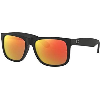 Ray-Ban Ray Ban RB4165 Justin 622/6Q Lunettes de soleil miroir Noir/orange 55 mm, Monture : caoutchouc noir / Verres : marron miroir orange, 55 - Publicité Ray-Ban Ray Ban RB4165 Justin 622/6Q Lunettes de soleil miroir Noir/orange 55 mm, Monture : caoutchouc noir / Verres : marron miroir orange, 55 - Publicité