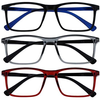 Lunettes de lecture Opulize Ink - Monture rectangulaire grande - Résistantes aux rayures - Publicité Lunettes de lecture Opulize Ink - Monture rectangulaire grande - Résistantes aux rayures - Publicité