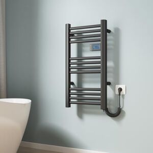EMKE Radiateur sèche-serviettes électrique 75 x 40 cm Chauffage électrique avec interrupteur tactile Minuterie Sèche-serviettes Sèche-serviettes électrique Noir mat 180 W - Publicité EMKE Radiateur sèche-serviettes électrique 75 x 40 cm Chauffage électrique avec interrupteur tactile Minuterie Sèche-serviettes Sèche-serviettes électrique Noir mat 180 W - Publicité