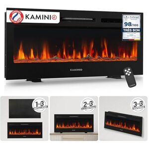 Cheminée électrique Kaminio Marlon - 3 en 1 avec chauffage, effet de flamme 3D, 12 couleurs - 42" - Publicité Cheminée électrique Kaminio Marlon - 3 en 1 avec chauffage, effet de flamme 3D, 12 couleurs - 42" - Publicité