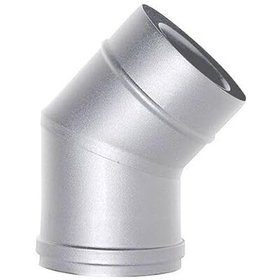 MBM Tuyau de cheminée coaxial inox courbe 45 D. 80/130 CE poêle à granulés Made in Italy - Publicité MBM Tuyau de cheminée coaxial inox courbe 45 D. 80/130 CE poêle à granulés Made in Italy - Publicité