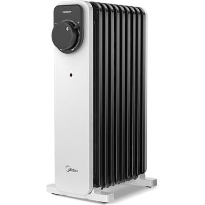 Midea Radiateur À Bain D'huile 2000W, 9 Ailettes, Blanc - Publicité Midea Radiateur À Bain D'huile 2000W, 9 Ailettes, Blanc - Publicité
