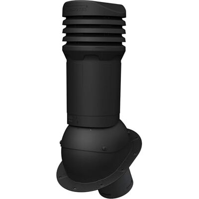 Parotec Cheminée de ventilation DN 125 mm passive pour toit plat Noir RAL 9005, Pour tôle trapézoïdale, tôle à double pli - Publicité Parotec Cheminée de ventilation DN 125 mm passive pour toit plat Noir RAL 9005, Pour tôle trapézoïdale, tôle à double pli - Publicité