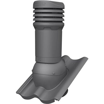Parotec Cheminée de ventilation DN 125 mm pour BMI Monier Doppel-S Graphite pour tuiles Nelskamp S, IBF Doppel-S, ProDach Doppel-S, ventilation passive, réglable avec évacuation des condensats, RAL7024 - Publicité Parotec Cheminée de ventilation DN 125 mm pour BMI Monier Doppel-S Graphite pour tuiles Nelskamp S, IBF Doppel-S, ProDach Doppel-S, ventilation passive, réglable avec évacuation des condensats, RAL7024 - Publicité