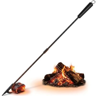 Relaxdays Tisonnier, 91,5 cm, tisonnier avec manche en bois, œillet de suspension, poêle et brasero, fer, noir - Publicité Relaxdays Tisonnier, 91,5 cm, tisonnier avec manche en bois, œillet de suspension, poêle et brasero, fer, noir - Publicité