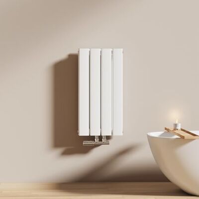 EMKE Radiateur à Eau Chaude 60x30 cm, Radiateur plat Double couche connexion centrale, Montage mural vertical design, Blanc - Publicité EMKE Radiateur à Eau Chaude 60x30 cm, Radiateur plat Double couche connexion centrale, Montage mural vertical design, Blanc - Publicité