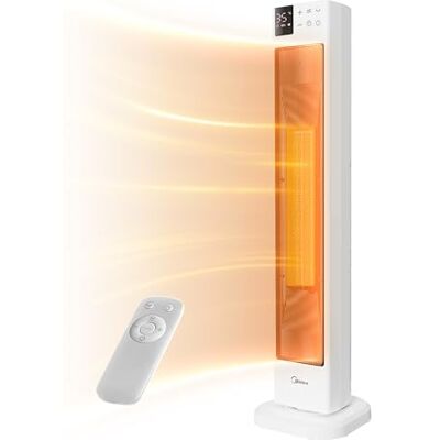 Midea Chauffage Électrique Économique et Silencieux avec Télécommande, PTC 2000W Radiateur en Céramique avec Thermostat, Minuterie 24H, Mode ÉCO, pour Grandes Pièces, Oscillation à 75°, 76,5CM - Publicité Midea Chauffage Électrique Économique et Silencieux avec Télécommande, PTC 2000W Radiateur en Céramique avec Thermostat, Minuterie 24H, Mode ÉCO, pour Grandes Pièces, Oscillation à 75°, 76,5CM - Publicité