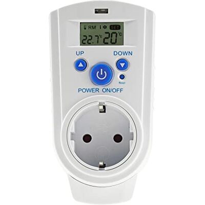ChiliTec ST-35 Prise Thermostat numérique avec régulateur de température, Prise intermédiaire 230 V, Thermostat pour Chauffage, Ventilateur, Chauffage Infrarouge, appareils de Refroidissement - Publicité ChiliTec ST-35 Prise Thermostat numérique avec régulateur de température, Prise intermédiaire 230 V, Thermostat pour Chauffage, Ventilateur, Chauffage Infrarouge, appareils de Refroidissement - Publicité