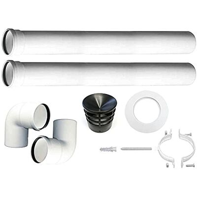 MBM Kit de tuyaux pour chaudière à condensation, diamètre nominal 80, tuyau en plastique PPS, pour cheminée, CE, fabriqué en Italie - Publicité MBM Kit de tuyaux pour chaudière à condensation, diamètre nominal 80, tuyau en plastique PPS, pour cheminée, CE, fabriqué en Italie - Publicité