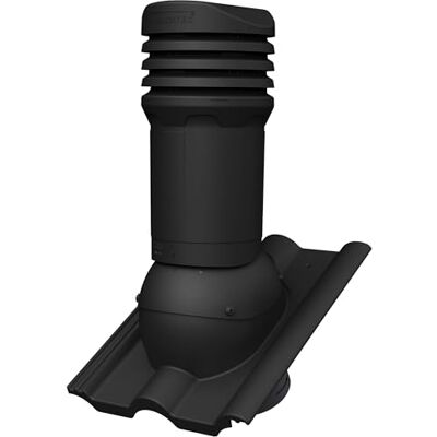 Parotec Cheminée de ventilation DN 125 mm pour BMI Monier Frankfurter Noir pour tuiles Benders Mecklenburger, ProDach Doppelrömer, ventilation passive, évacuation des condensats, RAL 9005 - Publicité Parotec Cheminée de ventilation DN 125 mm pour BMI Monier Frankfurter Noir pour tuiles Benders Mecklenburger, ProDach Doppelrömer, ventilation passive, évacuation des condensats, RAL 9005 - Publicité