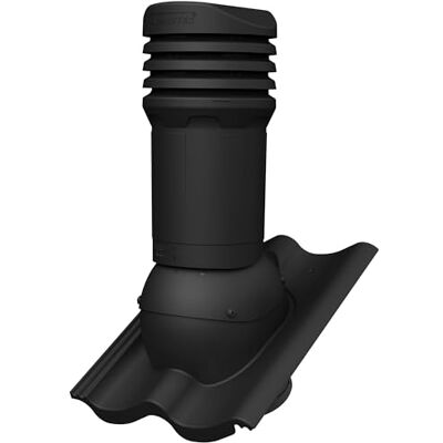 Parotec Cheminée de ventilation DN 125 mm pour BMI Monier Doppel-S Noir pour tuiles Nelskamp S, IBF Doppel-S, ProDach Doppel-S, ventilation passive, réglable avec évacuation des condensats, RAL9005 - Publicité Parotec Cheminée de ventilation DN 125 mm pour BMI Monier Doppel-S Noir pour tuiles Nelskamp S, IBF Doppel-S, ProDach Doppel-S, ventilation passive, réglable avec évacuation des condensats, RAL9005 - Publicité