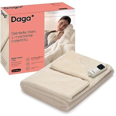 Daga Couverture Thermique électrique pour canapé Relax Douce Chic, Technologie de Chauffage Intellisense, Tissu Doux Chic, Effet Fourrure et Velours, 6 Niveaux de température, 160 x 120 cm - Publicité Daga Couverture Thermique électrique pour canapé Relax Douce Chic, Technologie de Chauffage Intellisense, Tissu Doux Chic, Effet Fourrure et Velours, 6 Niveaux de température, 160 x 120 cm - Publicité