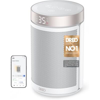 DREO Chauffage WiFi PTC 1500 W, thermostat, éco, minuterie 1–12 h Chauffage d'appoint électrique soufflant, céramique rapide, sécurité renforcée, économique pour la maison - Publicité DREO Chauffage WiFi PTC 1500 W, thermostat, éco, minuterie 1–12 h Chauffage d'appoint électrique soufflant, céramique rapide, sécurité renforcée, économique pour la maison - Publicité
