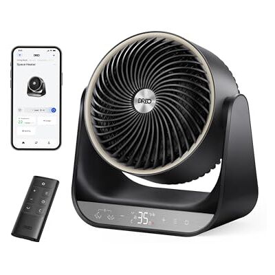 DREO Chauffage électrique intérieur 1500W avec télécommande et thermostat, 7 modes, protection contre la surchauffe et le basculement, chauffage portable pour toute la pièce, noir, appareil 714S - Publicité DREO Chauffage électrique intérieur 1500W avec télécommande et thermostat, 7 modes, protection contre la surchauffe et le basculement, chauffage portable pour toute la pièce, noir, appareil 714S - Publicité